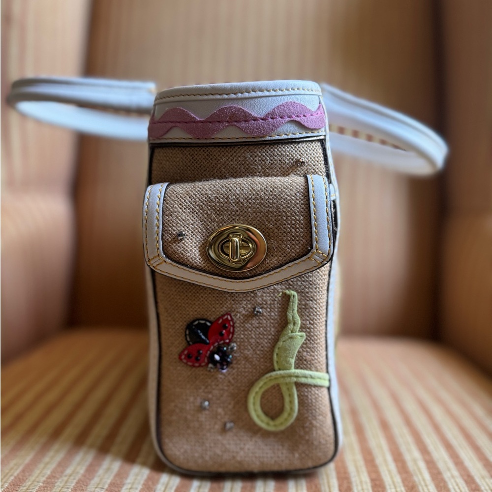 Coach Tan and White Satchel with Leaf and Butterfly Design - Picture 3 of 7